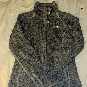 Light gray north face zip up fleece